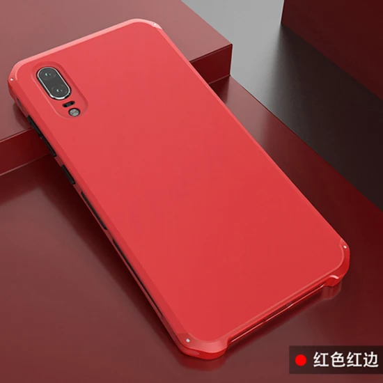 Анти-осенняя металлическая рамка P20 Пластиковая Задняя крышка для huawei P20 алюминиевый сплав Мобильный Бампер для huawei P20 чехол+ подарок - Цвет: Red Red Side
