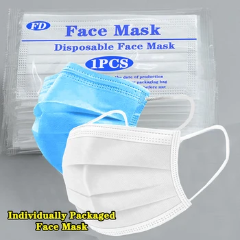 

Individual Protection Mask Nonwove 3 Layer Ply Filter Disposable Masks Protective Breathable Anti-Dust Masks Mouth Face Mask