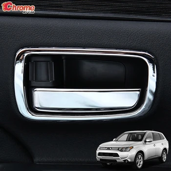 

For Mitsubishi Outlander 2014 2015 2016 2017 2018 2019 Chrome Inner Door Handle Catch Cover Bowl Cup Trim Decoration Car Styling