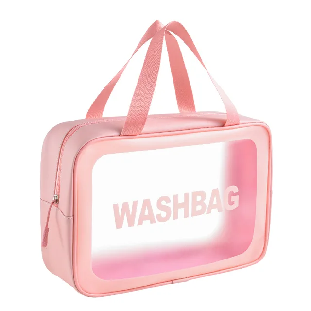 Women's Cosmetic Bag Female 2021 New Portable Travel Waterproof Large Capacity Storage Box Fashion Makeup Toiletry Bag Organizer L Pink