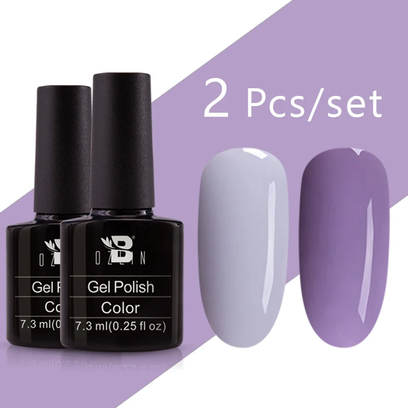 

(2pcs/set) Nude Color Gel Polish Soak Off UV/LED Pure Varnish Semi Permanant Kit Lacquer Hybrid Art Paint Gelpolish For Manicure