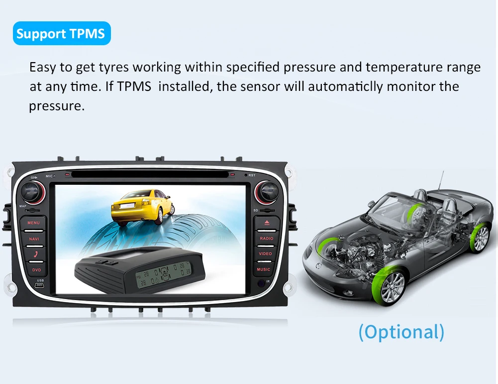 Best for ford s max 2 din radio for focus cassette player android 9.0 Radio Tuner Steering Wheel Control GPS Navigation DVD Player 4G 39