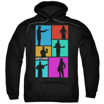 

Archer Animated Series SILHOUETTES Logo Licensed Adult Sweatshirt Hoodie