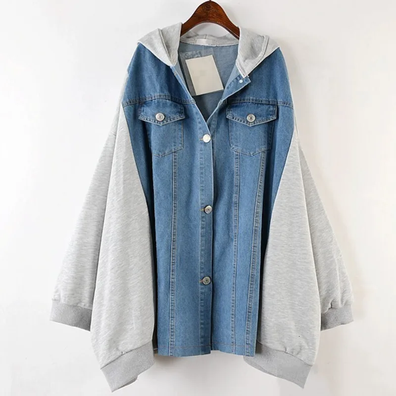 

[EWQ] New Spring Autumn 2020 Fashion Long Sleeve Lapel Patchwork Pockets Single Breasted Casual Loose Coat Women AA885