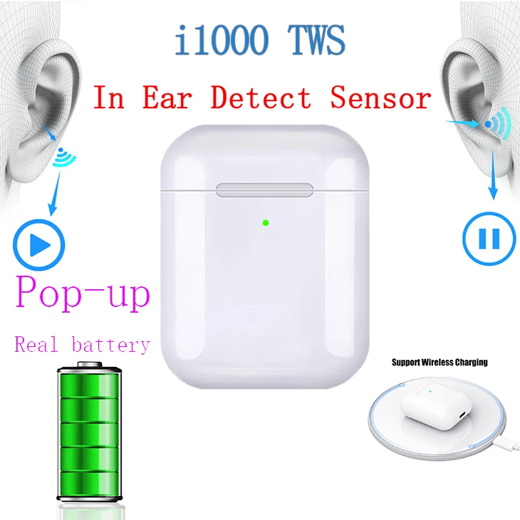

i1000 TWS In-ear Smart Sensor Bluetooth Wireless Earphone Earbuds Pop Up Bluetooth 5.0 Earphones Pk I12 i200 i500 TWS