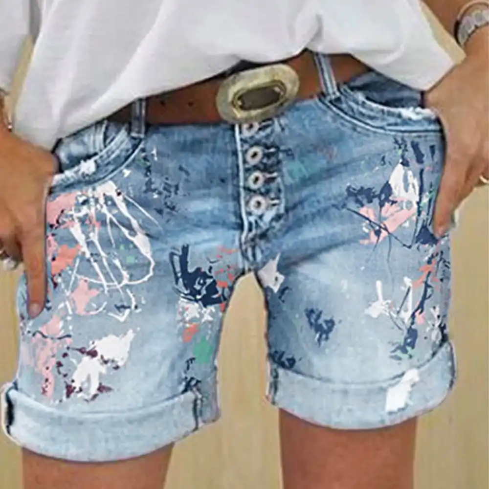 plus size denim short shorts