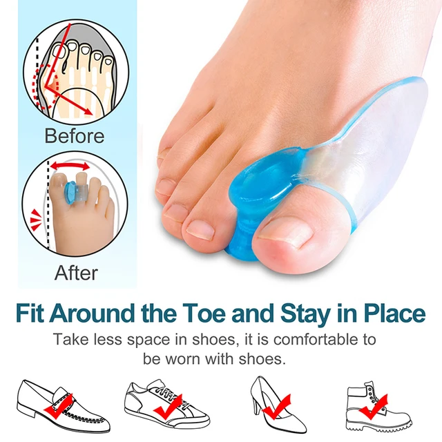 1Pair Toes Separator Orthotics Feet Bone Thumb Adjuster Correction Hallux Valgus Bunion Corrector Pedicure Silicone Straightener 1