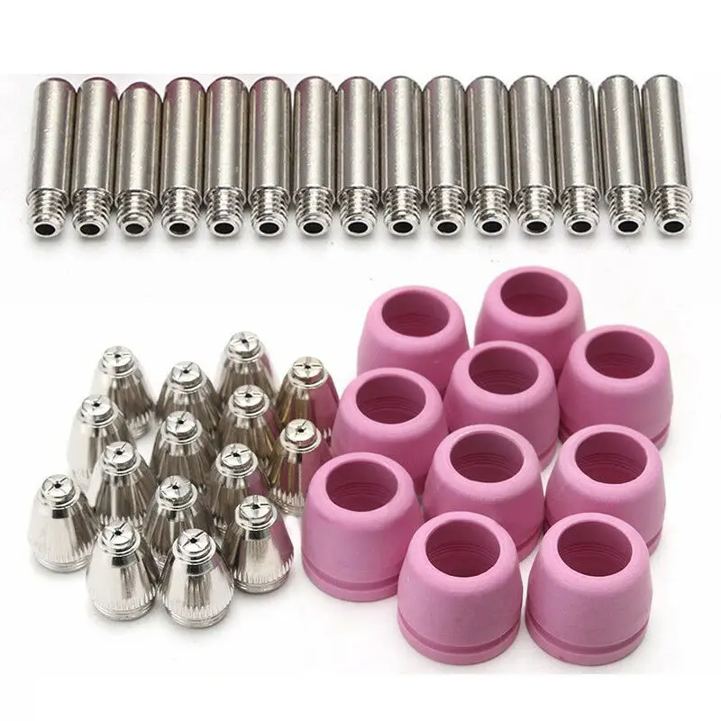 40pcs WSD60 Plasma Cutting Consumables Torch Electrode Tip Nozzle Kit 60A Plasma Cutting Machine Accessories AG60 SG55