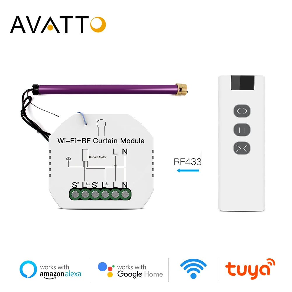 AVATTO WiFi RF смарт-модуль для штор переключатель беспроводной пульт дистанционного