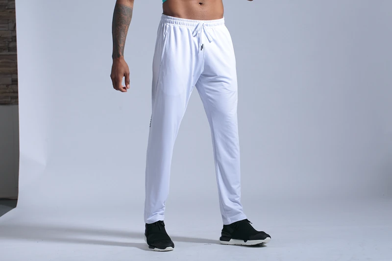 White/Black Men Training Pants Running Sports Jogger Jogging Basketball ...