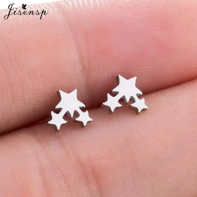 Mini Stainless Steel Earings Fashion Jewelry Small Animal Ear Studs Punk Cross Star Dragon Ballet Stud Earrings Pendientes Gifts GED016