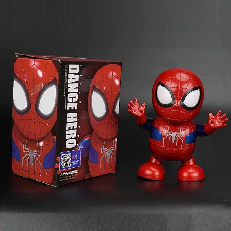 

Hot Avengers Toys Dancing Spiderman Ironman Robot with Music Flashlight Tony Stark Electric Action Figure Toy for Kids Gift DS49