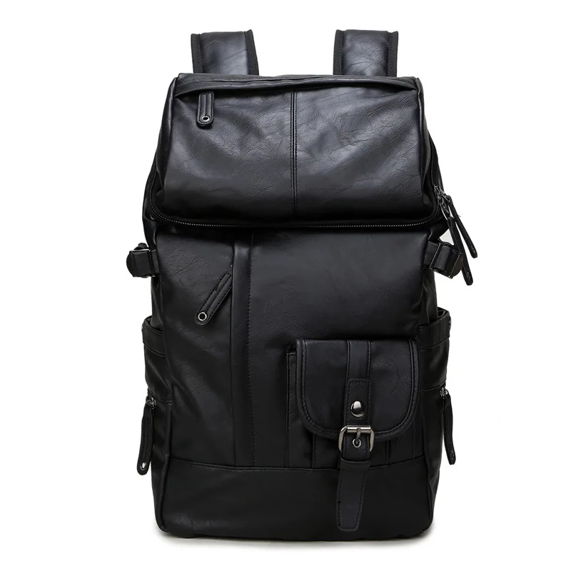 

Laptop Backpack Men Shoulder Bag PU Leather Travel Backpack School Male Bag Large Capacity Backpack Notebook Rucksack Black B230