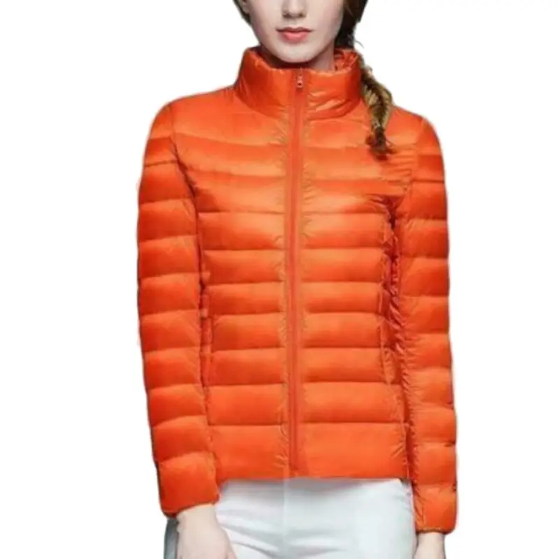 Uniqlo Стильная Женская легкая куртка на утином пуху, зимняя верхняя одежда, пальто-пуховик