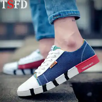 

2020 Men's Sports Shoes Low Top Blue Sneakers for Men Summer Lightweight Running Shoe Rubber Espadrilles Lace Up Board Shoes X1