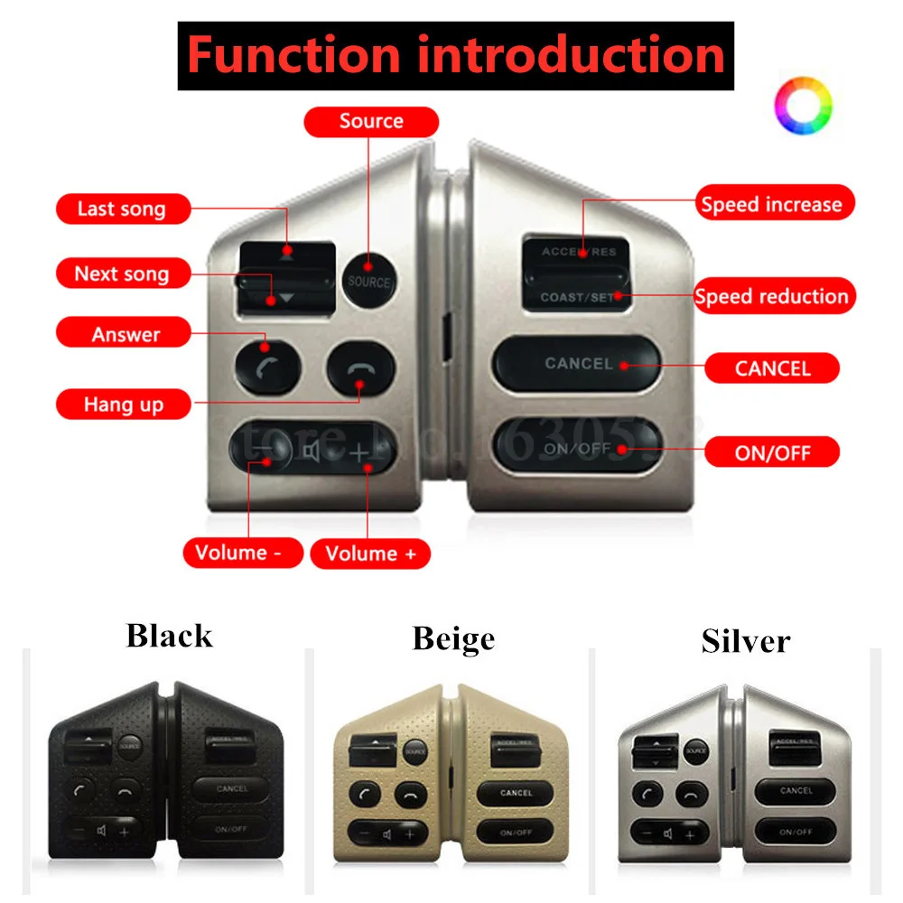 

New style Multifunction Steering Wheel Audio Button (7 color backlight, free switching ) For Nissan Tiida 2005-2010