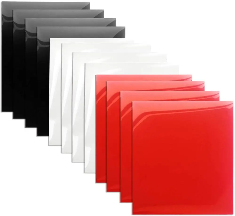 Htv Vinyl Heat Transfer Vinyl Bundle Red White And Black 12"x12" 12
