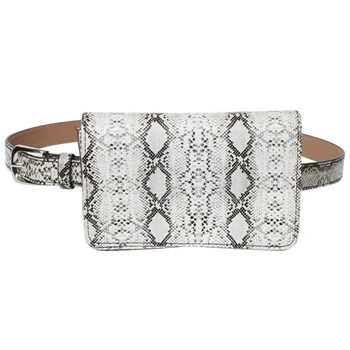 

Fashion Belt Bags Women Waist Bag Travel Waist Pack Wallet Pu Leather Waist Pouch Vintage Lady Fanny Pack(White + Gray)