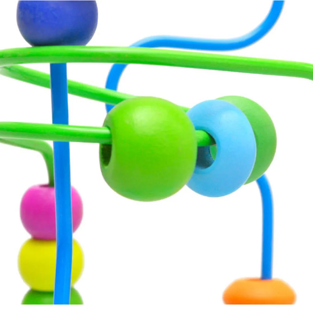 Educational Baby Kids Wooden Around Beads Toy kids Intelligence Toys Learning Education Baby Toys for children #B