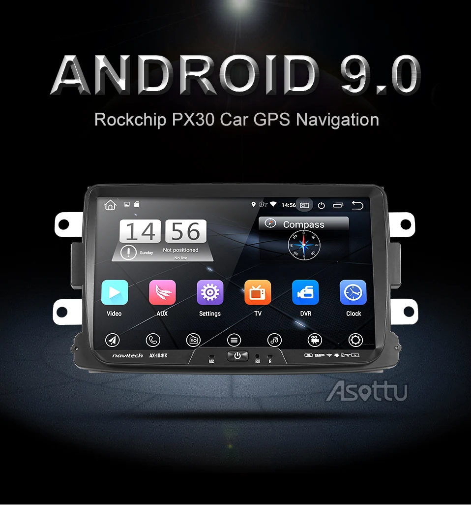 Best Asottu CLDA8071 PX30 android 9.0 car dvd for Renault Duster Dacia Sandero Captur Lada Xray 2 Logan 2 gps navigation car gps play 0