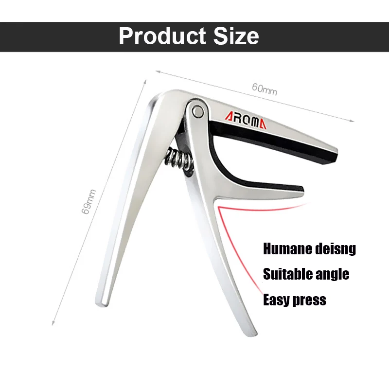 Aroma ukulele ukelele uku capo metal alloy made with exquisit finish silicone cushion Dimension 60697mm Metal Capo Trigger1