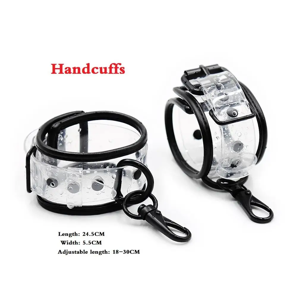 Transparente Bondage Halsband Und Fessel Set Für Bdsm_voghion.com