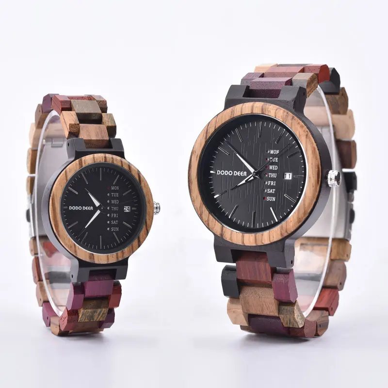 

DODO DEER Couple Watch Men Women Wooden watch with Day and Date Fashion Wrist Watch Beloved Clock reloj hombre mujer OEM A22