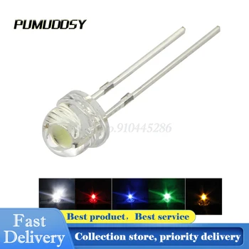 

100PCS/LOT Straw Hat LED Diode Ultra Bright LED 5MM Green Light Emitting Diode Super Bright Highlight LED Diode