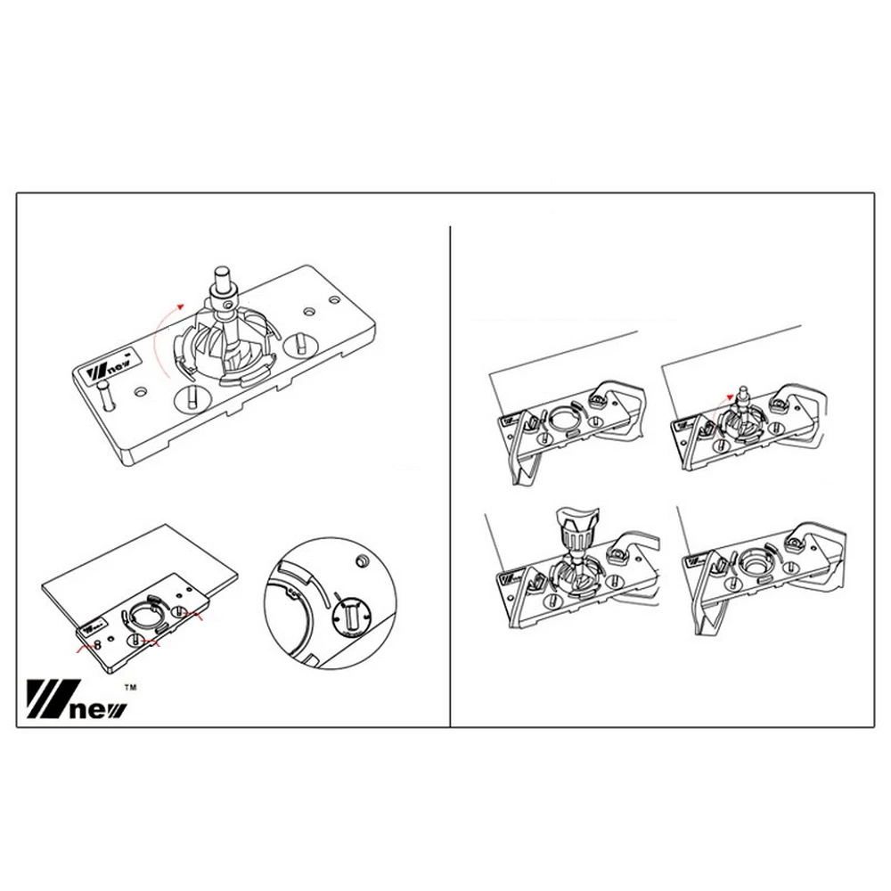Punching Device 26 35mm Forstner Hole Saw Hinge Jig Drilling Guide Locator Hole Opener Door Cabinets DIY Tool for Woodworking