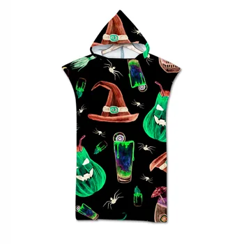 

The Nightmare Before Christmas Beach Towel Cartoon Design Hooded Bathrobe for Teens Boys Character Print Cloak Cape 140x75cm