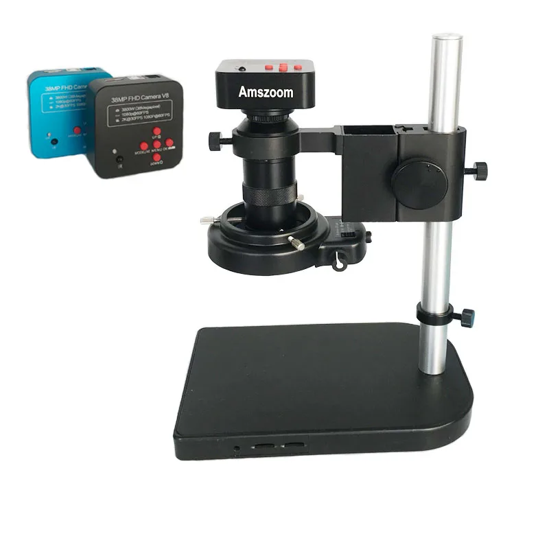 US $95.20 2020 New Model 38mp Hdmi Usb Digital Vvdeo Microscope CameraMini Stand 56 Led Lights Lamp For Jewelry Phone Repair Tool Kit