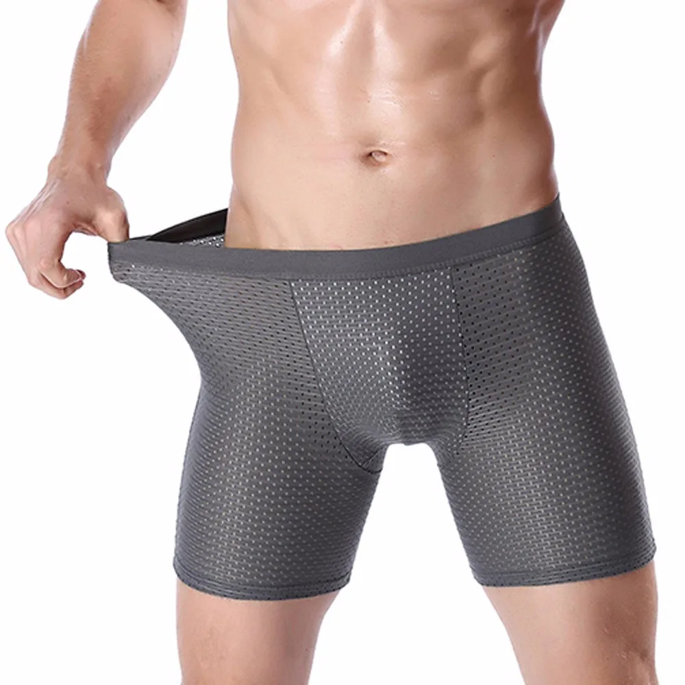 

Underwear Long Boxer For Men Trunks Sexy Underwear Men's Boxer Shorts Bulge Pouch Modal Underpants Underwear Men Mesh
