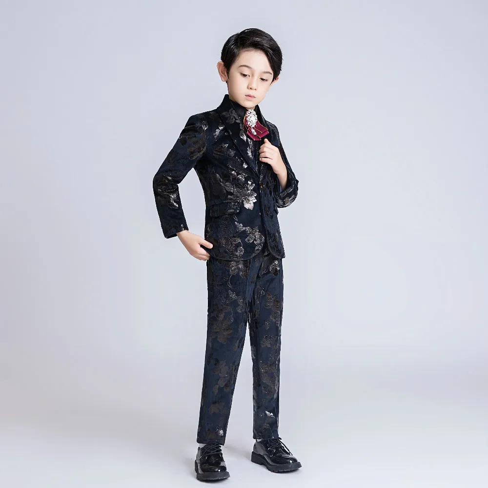 YuanLu/Детские костюмы для мальчиков; Infantil Menino; Свадебный Блейзер; пиджак; деловые костюмы для мальчиков; Блейзер; жилет; брюки; Kinderkleding Jongens