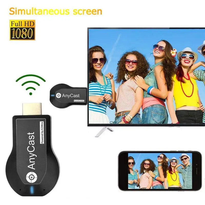 Беспроводной Wi-Fi AnyCast M2 Plus дисплей ТВ ключ приемник для DLNA Airplay 1080P HDMI ТВ-Палка для IOS Android