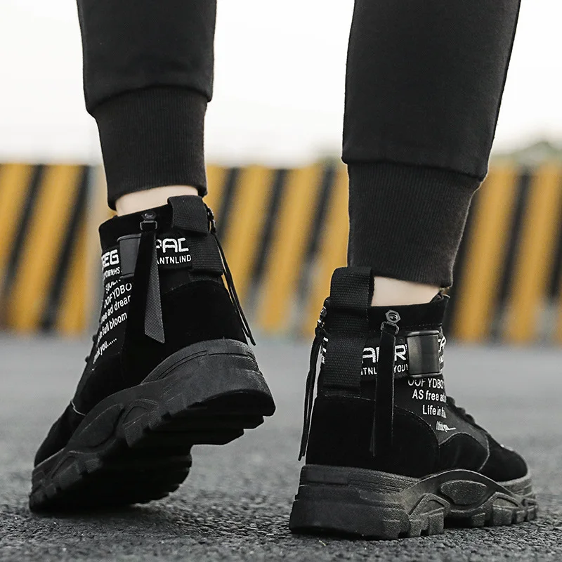 

Martin Boots INS Super Fire Men's Korean-style Warm MEN'S Shoes Autumn And Winter Student Network Red Shoe Hip Hop High Shoes