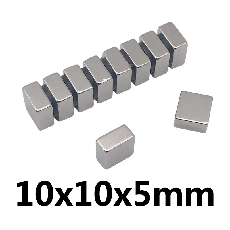 

50/100/150 pcs N35 Big Super10x10x5mm Strong Block magnetic Magnet Double Rare Earth Bulkndfeb Neodymium 10*10*5mm
