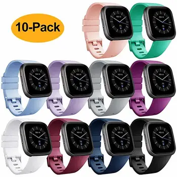 

Original Soft Silicone Secure Adjustable Band For Fitbit Versa/Versa Lite /versa 2 Band Wristband Strap Bracelet Watch Strap