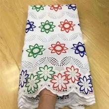 Африканское парчовое Ткань Белая швейцарская вуаль кружевная ткань из Дубая Африканское сухое кружево высокое качество кружева 5 ярдов/партия