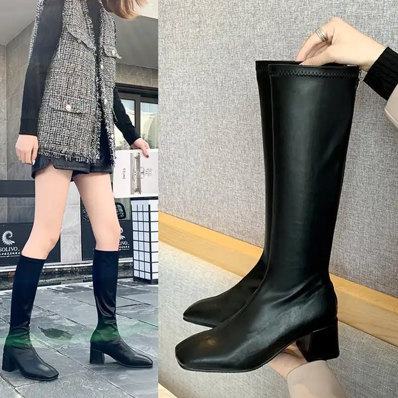 slim leg knee high boots
