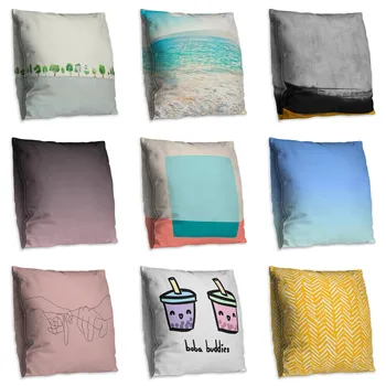 

cute kawaii double side Print Cushion Cover polyester Decorative For Sofa Seat Soft Throw Pillow Case Cover 45x45cm Home Decor
