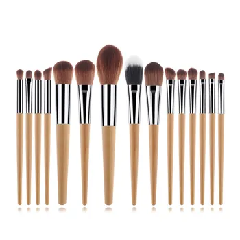 

15PCS Makeup Brushes Set Wooden Handle pincel maquiagem maquillaje Make up brushes for Powder Eyeshadow T15025