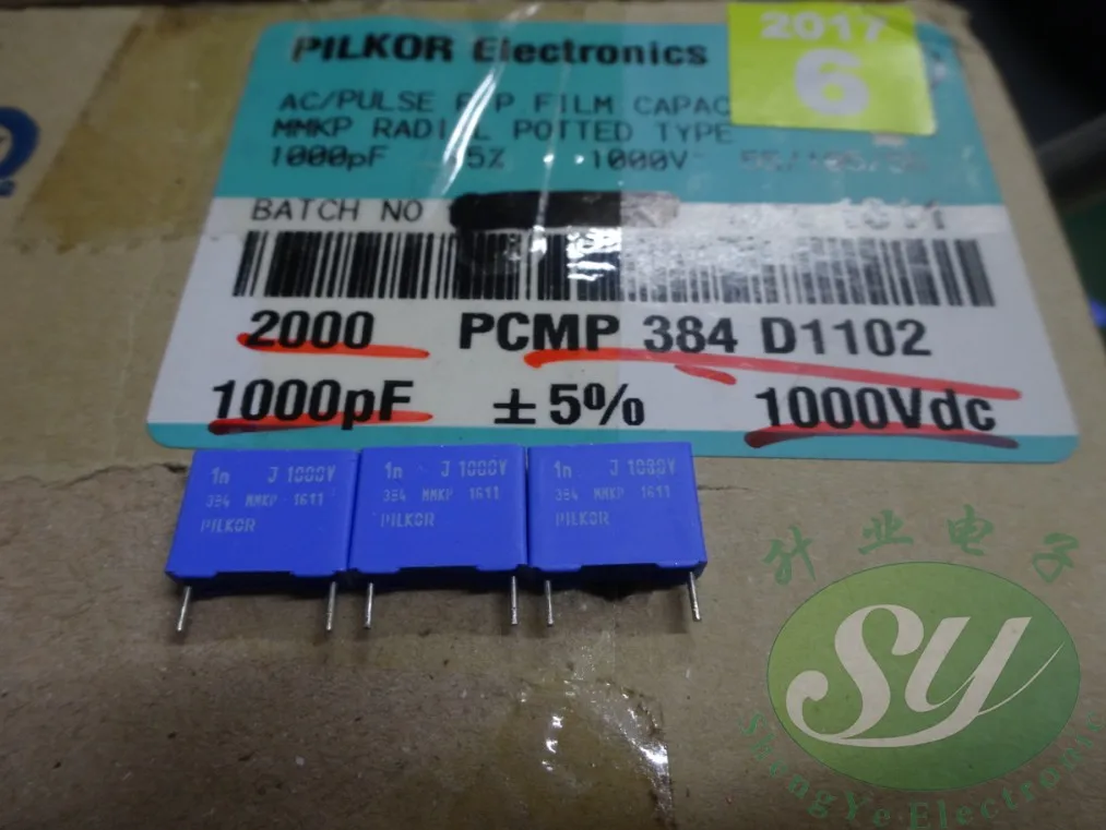 50 шт. PILKOR MKP 0 001 мкФ/1000 V 1.0NF 1000 pf 1NF 102 10 м новый пленочный конденсатор бесплатная