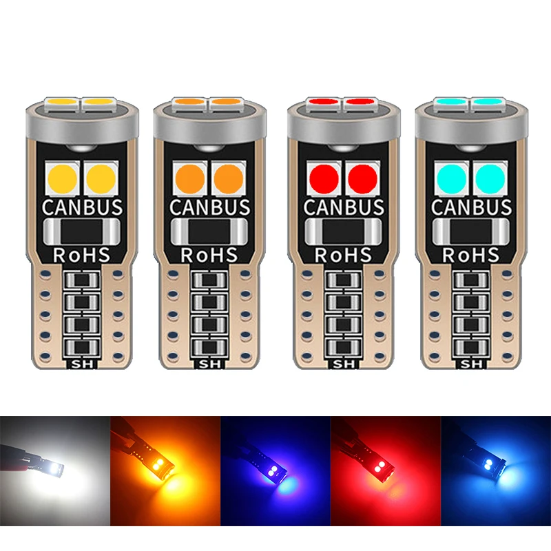 

2pcs Car Front Grill Brake Light T10 6 LED W5W For Renault Megane 2 Duster Clio Honda Civic Fit VW touareg mk7 MK5 Mazda 3 6 CX5