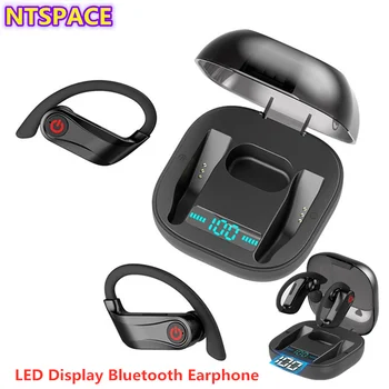 

LED Display Bluetooth Earphone TWS V5.0+EDR 3D Stereo Sport Waterproof Wireless Headphones Ear hook Headset With Dual Mic