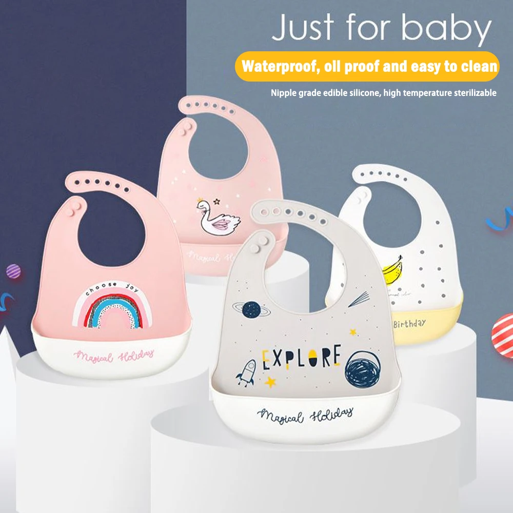 

Baby Bib Waterproof Silicone Feeding Towel Newborn Baby Adjustable Bur cloth turban disposable soft baby towel