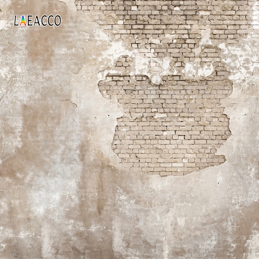 Laeacco Old Cement Brick Wall Backdrops Solid Color Grunge Portrait Photography Backgrounds Baby Newborn Photophone Photo Studio |