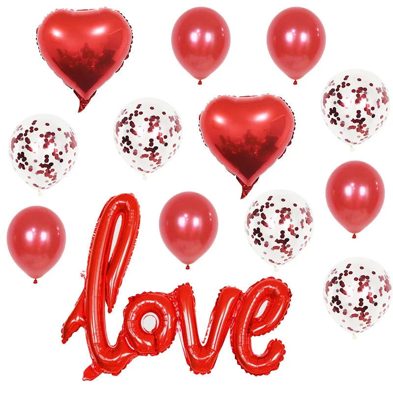 15 шт./компл. романтический свадебный I Love You Фольга воздушные шары с сердцем съемки