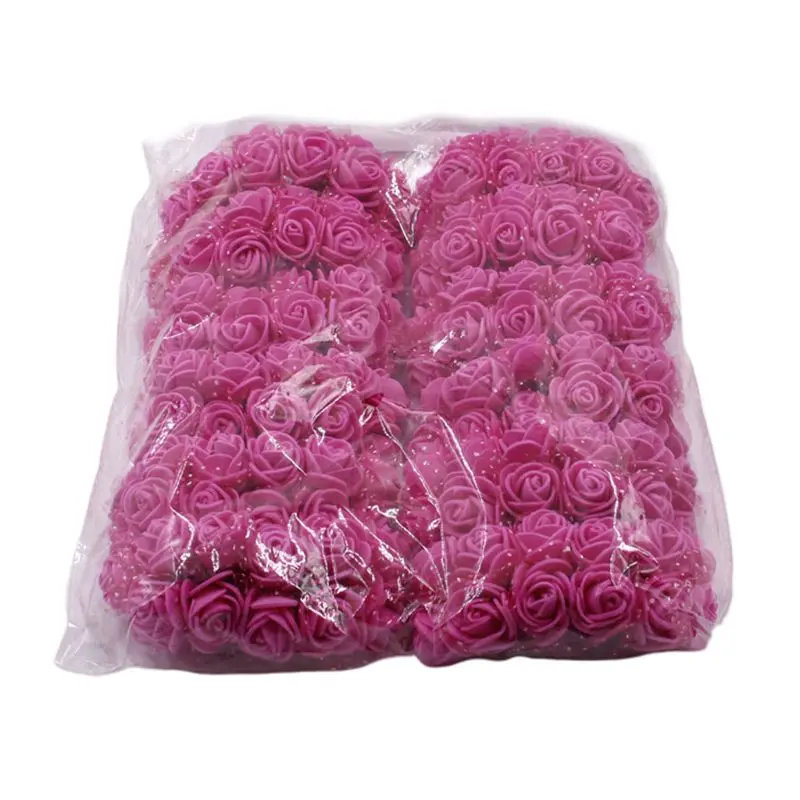 Rose Red 144 шт./упак. 2,5 см мини пены PE газовое Искусственный цветок розы головы для рукоделия для свадебных букетов свадебный душ вечерние украшения дома - Цвет: Rose Red