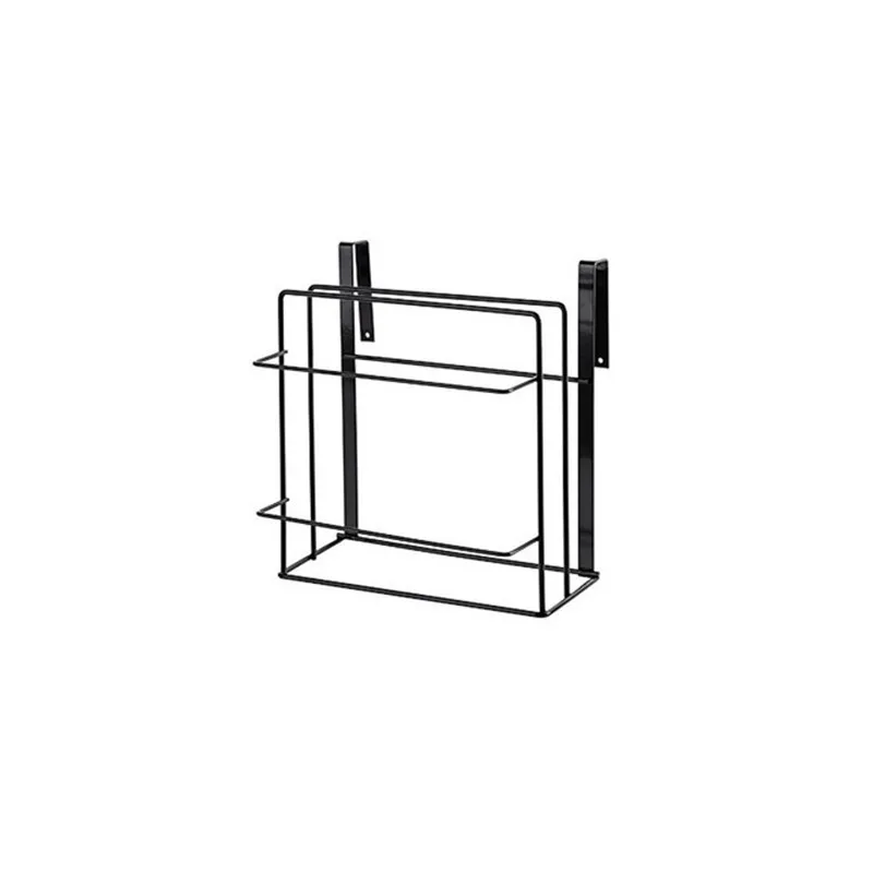 Двойной кухонный слой вешалка держатель для полотенец Держатель шкафы полка разделочная доска стеллаж для хранения вешалка кухонные принадлежности - Цвет: Черный