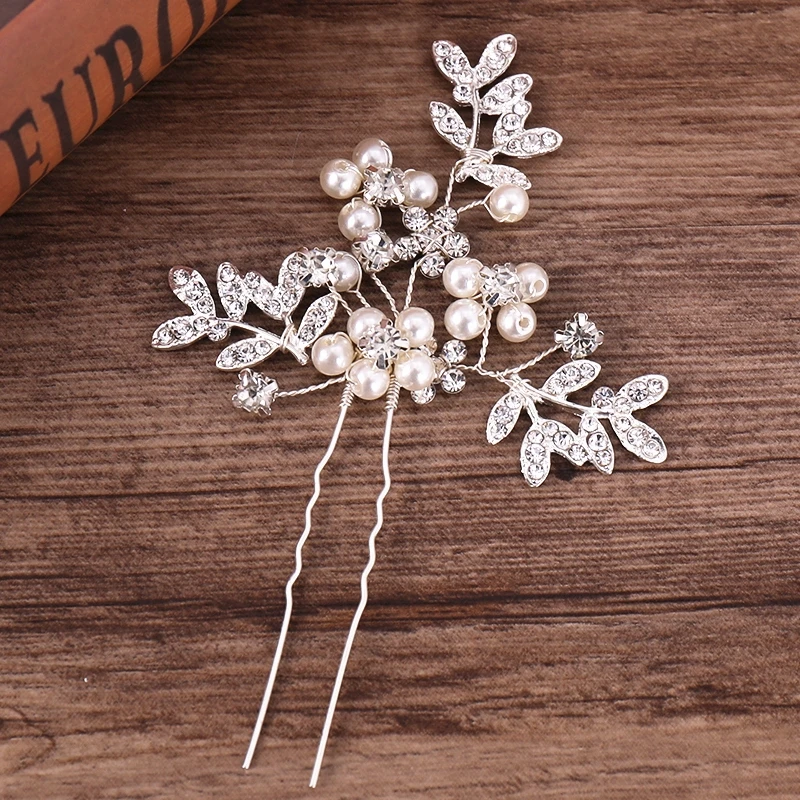 Bridal Hairpins Wedding Hair Accessories Tiara Pearl Rhinestone Flower Bridal Headpiece Wedding Hair Pins For Women Hair Jewelry Bridal Hairpins Wedding Hair Accessories Tiara Pearl Rhinestone Flower Bridal Headpiece Wedding Hair Pins For Women Hair Jewelry